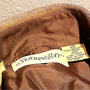 St. John Bay Brown/Plaid Long Sleeve Shirt